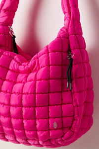 Free People Quilted Carryall Bag- Fuschia Flirt
