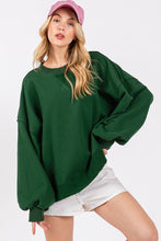 HEART PATCH WASHED SWEATSHIRT: BLACK