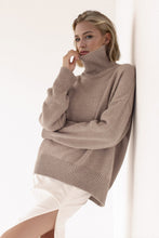 Cozy Turtleneck Dropped Shoulder Long Sleeve Sweater