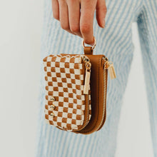 Woven Cameron Double Zip Card Wallet: Woven Brown