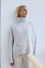 Cozy Turtleneck Dropped Shoulder Long Sleeve Sweater