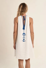 Blue & White Embroidered Dress