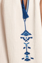 Blue & White Embroidered Dress