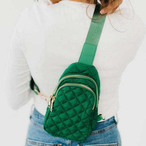 Pinelope Puffer Sling Bag- Emerald