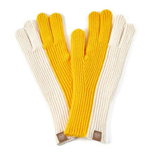 Color Block Simple Ribbed Knit Gloves- Red