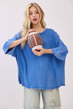Mineral Washed Boxy Oversized Top: Red