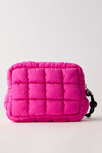 Free People Quilted Mini Case- Fushcia Flirt