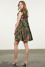 Green Flutter Midi Floral Dress