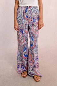 Wide Leg Patterned Flowy Pant