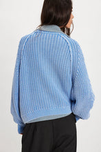 Free People Frankie Cable Sweater- Della Robbia Blue