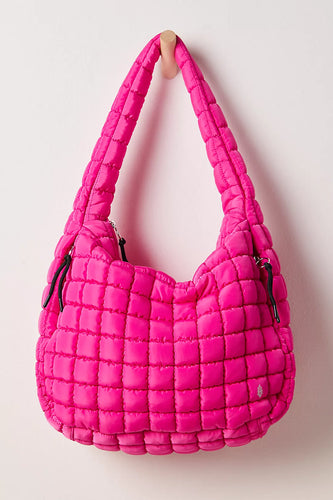 Free People Quilted Carryall Bag- Fuschia Flirt