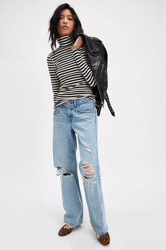 We The Free Good Good Stripe Turtleneck