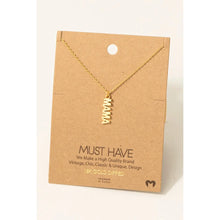 Gold Dipped Flat Mama Pendant Necklace (Silver or Gold)