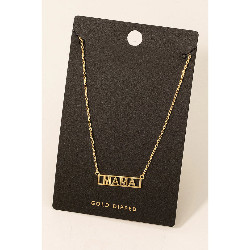 Gold Dipped Mama Box Logo Necklace-Silver or Gold