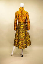 Gold & Rust Jacquard A-Line Dress