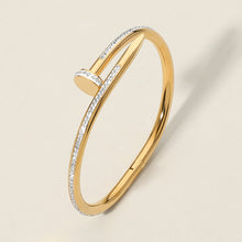 Stone Paved Hinged Bangle Bracelet