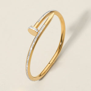 Stone Paved Hinged Bangle Bracelet