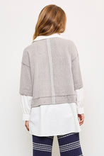 Heather Grey Oversized Collar Top