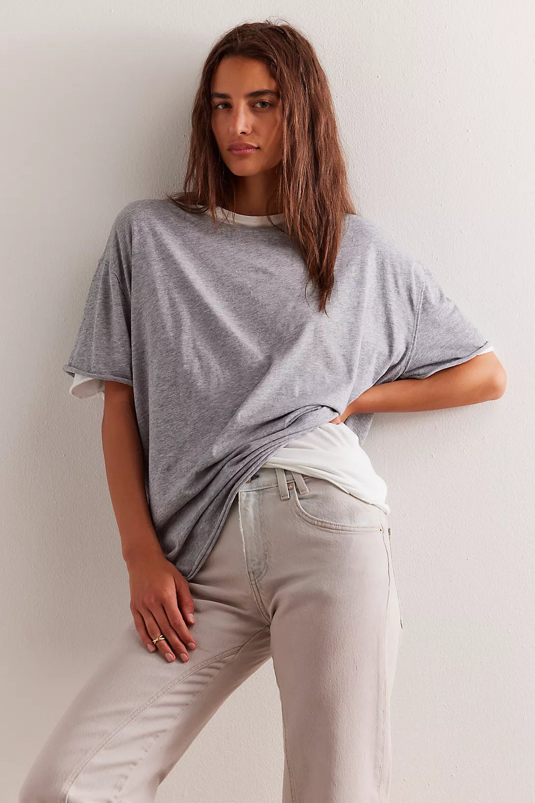 Free People Heather Grey Nina Tee