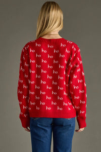 Ho Ho Ho Sweater- Red