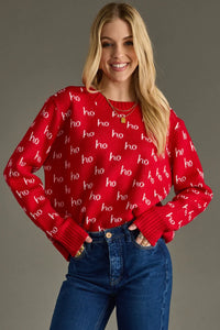 Ho Ho Ho Sweater- Red