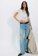 Free People Lunar Ash Lace Top- Ivory