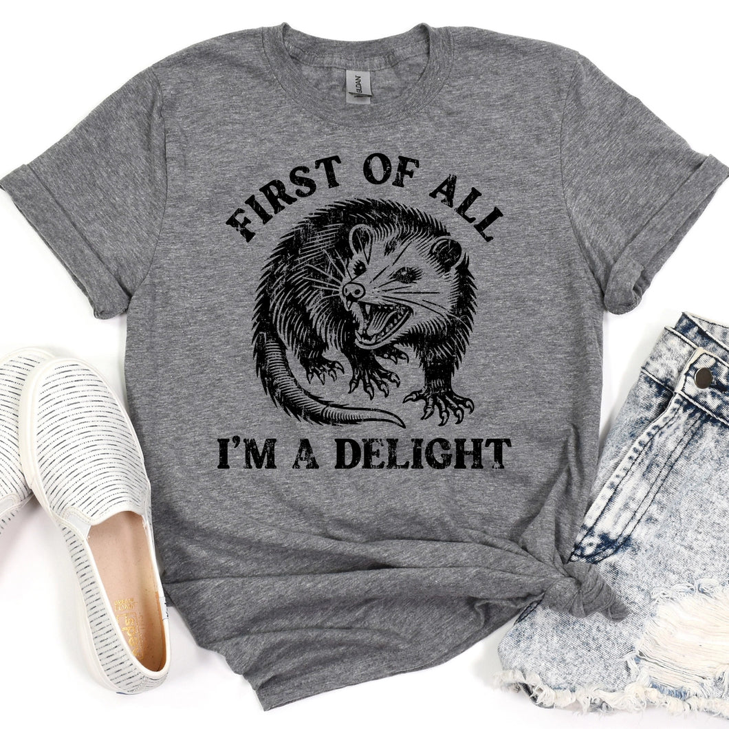 I'm A Delight Possum Funny Tee