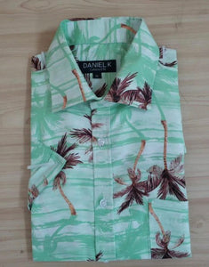 Mens Green Palm Tree SS Shirt