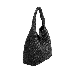 Johanna Black Recycled Vegan Shoulder Bag- Black