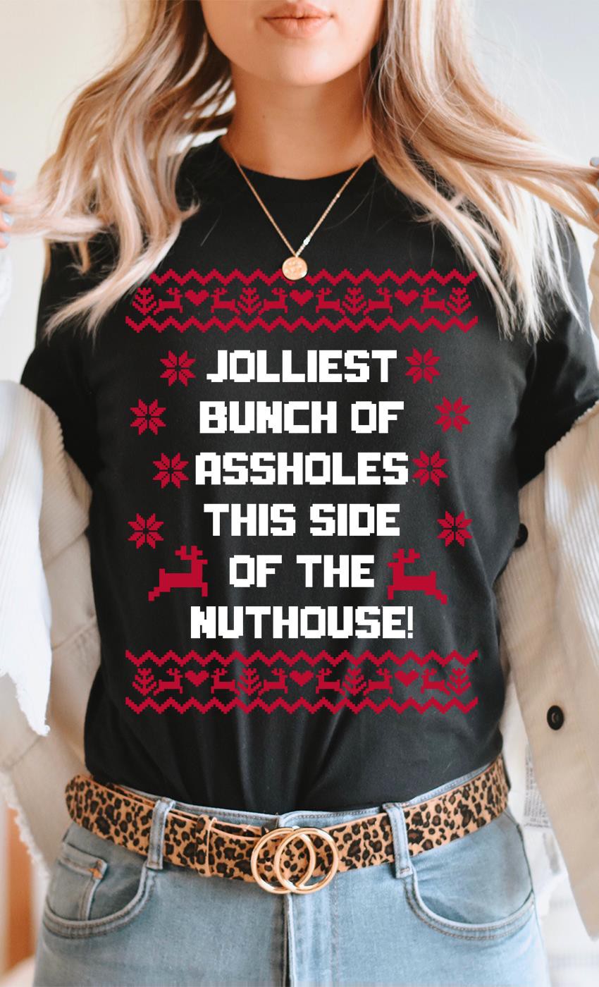 Black Jolliest Bunch of Assholes Griswold Christmas Tee