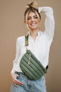 Jolie Puffer Bum Bag- Olive