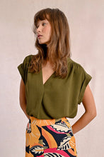 Khaki Flowy Top