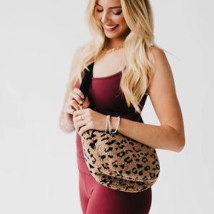 Shirley Sherpa Crossbody- Leopard Print