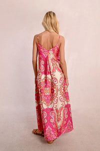 Pink Daphne Long Satin Dress