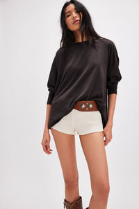 Free People Nina Long-Sleeve Tee- Black