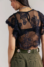 Free People Lunar Ash Lace Top- Black