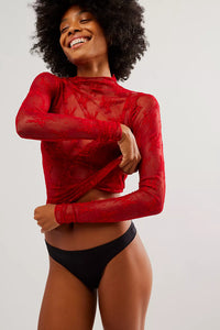 Free People Lady Lux Layering- Red Racer