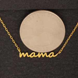 Secret Box Gold Dipped Dainty Mama Pendant Necklace- Gold or Silver