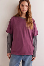 Free People Maroon Nina Tee