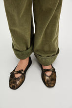 Free People Mania Blow Flats- Bronze Age Metallic Suede