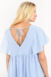 Blue Fine Stripe Dress