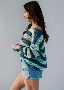 Blue & Mint Lightweight Sweater
