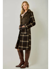 Mixed Media Long Chocolate Coat