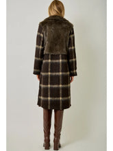 Mixed Media Long Chocolate Coat