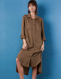 Chill Out Shirtdress- Mushroom