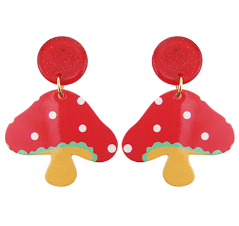 Acrylic Mushroom Earrings