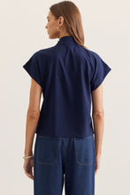 Navy Mock Top