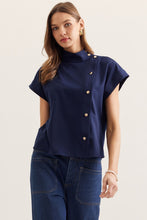 Navy Mock Top