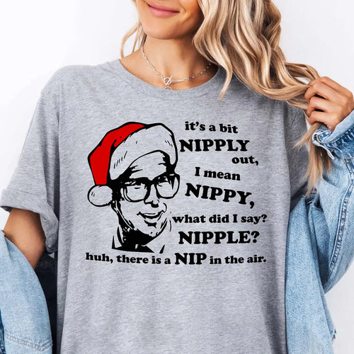 It's A Bit Nipply Christmas Vacation Movie Graphic Tee Shirt