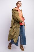 Olive Parachute Cargo Maxi Jacket